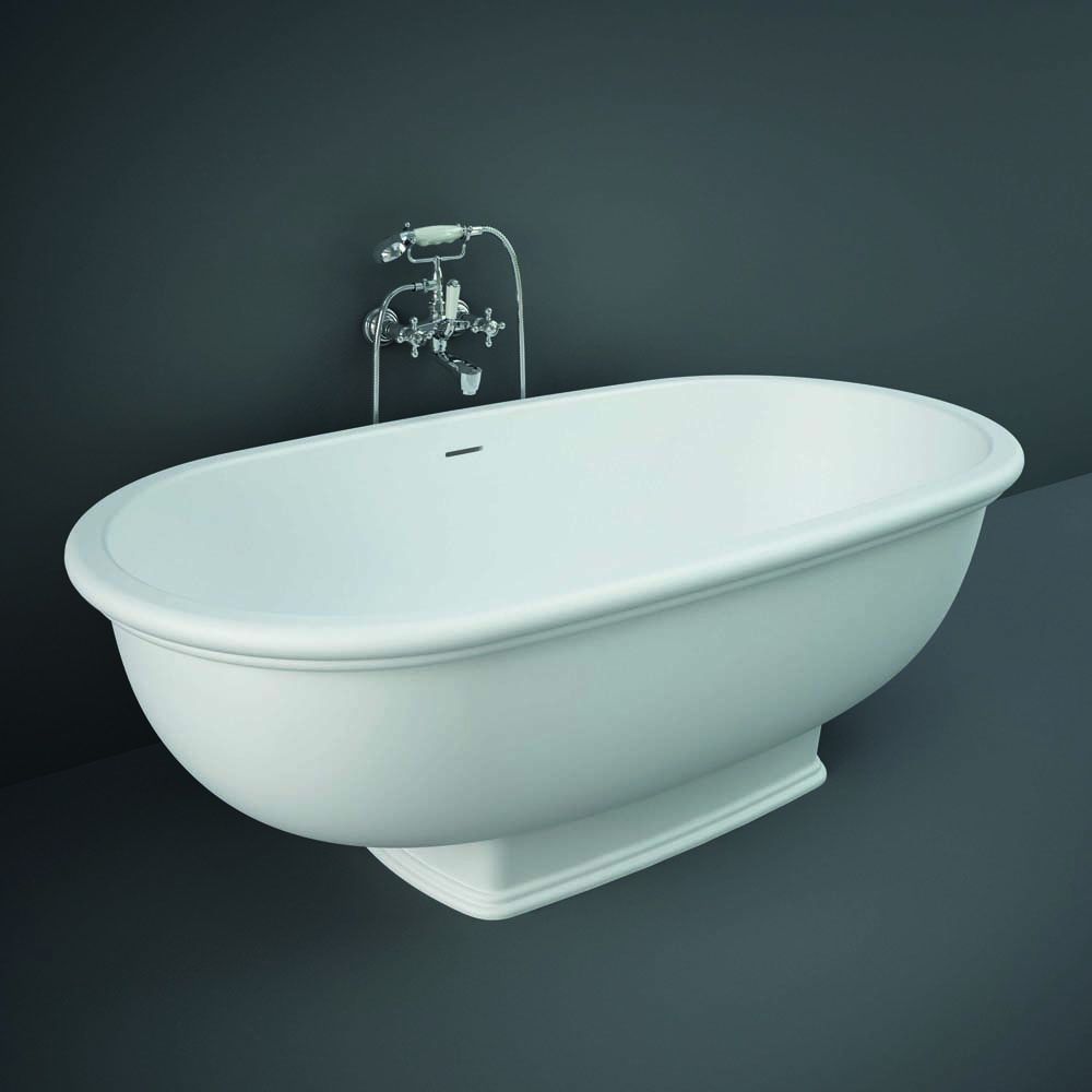 Baignoire îlot à double dos – Blanc – 156 cm x 81 cm – RAK Washington x Hudson Reed