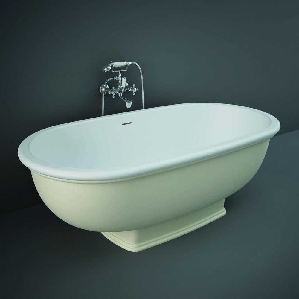 Baignoire îlot à double dos – Grège – 156 cm x 81 cm – RAK Washington x Hudson Reed