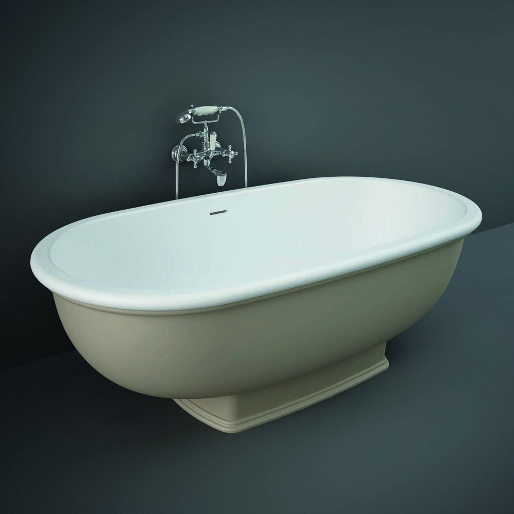 Baignoire îlot à double dos – Cappuccino – 156 cm x 81 cm – RAK Washington x Hudson Reed