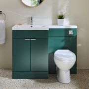 Ensemble meuble-lavabo et WC - 110,5 cm - Choix de finitions et de poignées - Option gauche ou droite - Cluo-Select