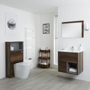 Meuble Lavabo 46.5x61cm & Pack WC Hoxton effet chêne foncé