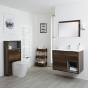 Meuble Lavabo 46.5x81cm & Pack WC Hoxton effet chêne foncé