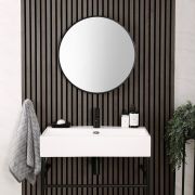 Miroir mural rond – Noir – Ø 60 cm - Annalise
