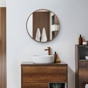 Miroir mural rond – Cuivre satiné – Ø 60 cm - Annalise
