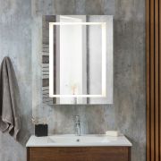 Armoire de salle de bain avec miroir et LED - 75 cm x 60 cm - Athos