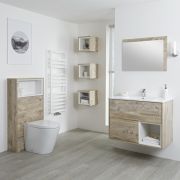 Meuble Lavabo 46.5x81cm - Niche 30cm & Pack WC Hoxton Chêne Clair