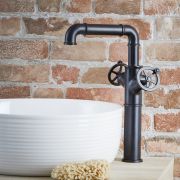 Mitigeur lavabo haut – Design industriel (Steampunk) – Choix de finitions – Zandra