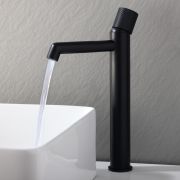 Mitigeur lavabo haut monotrou moderne - Poignée cannelée – Choix de finitions - Lune