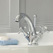 Mélangeur lavabo rétro monotrou – Commandes en croisillon – Choix de finition - Elizabeth