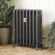 Radiateur fonte - H 66 cm - 4 rangs de colonnes - Argent métallisé – Choix de tailles - Isabel
