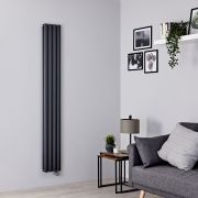 Radiateur électrique design vertical – Anthracite – Choix de tailles et de thermostats – Options de branchement et de câblage – Vitality