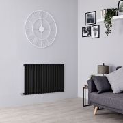 Radiateur électrique design horizontal – Noir - 63,5 cm – Choix de tailles et de thermostats – Options de branchement et de câblage – Vitality