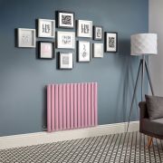 Radiateur électrique design horizontal - Rose (Camellia Pink) - Choix de largeur, thermostat et cache-câble - Vitality