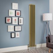 Radiateur vertical rétro à triple rangs – 180 cm – Laiton naturel – Choix de tailles – Windsor