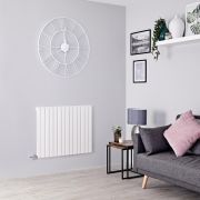 Radiateur design électrique horizontal – 63,5 cm– Blanc – Choix de largeurs – Options de branchement et de câblage - Sloane