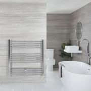 Sèche-serviettes électrique plat – Chromé – 100 cm x 100 cm - Kent