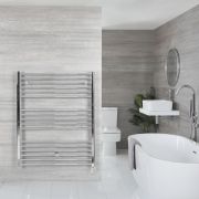 Sèche-serviettes électrique plat – Chromé – 120 cm x 100 cm - Kent