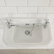 Lave-mains suspendu rétro – Blanc – 51,5 cm x 30 cm – 2 trous - Richmond
