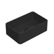 Vasque rectangulaire moderne – Noir mat – 36,5 cm x 23,5 cm – Non pré-percée