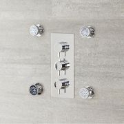 Lot de 4 Buses Hydromassantes Rondes en Laiton Massif Chromé - Round