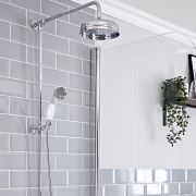 Colonne de douche rétro (sans robinetterie) – Chromé et blanc - Elizabeth