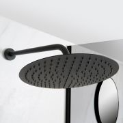 Pommeau de douche rond noir 30cm - Nox