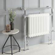 Sèche-serviettes mixte rétro - Blanc – 93 cm x 79 cm – Choix de thermostat Wi-Fi - Elizabeth
