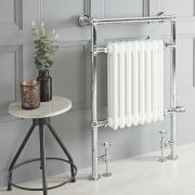 Sèche-serviettes mixte rétro - Blanc – 93 cm x 62 cm – Choix de thermostat Wi-Fi - Elizabeth