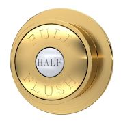 Plaque de déclenchement double ronde rétro - À bouton poussoir – Laiton brossé – Hudson Reed