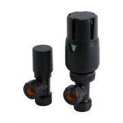 Robinets de radiateur thermostatiques d’angle – Noir