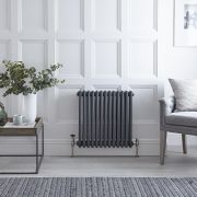 Radiateur style fonte horizontal – Anthracite – Triple rangs – 60 cm x 60,5 cm – Windsor