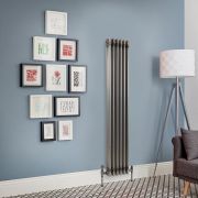 Radiateur style fonte rétro vertical – Triple rang – Métal brut laqué – 150 cm x 29 cm - Windsor