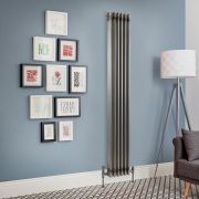 Radiateur style fonte rétro vertical – Triple rang – Métal brut laqué – 180 cm x 29 cm - Windsor