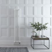 Radiateur électrique style fonte - Blanc - Double rang - 29 cm x 150 cm - Choix de thermostat Wi-Fi - Windsor
