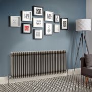 Radiateur style fonte rétro horizontal – Triple rang – Métal brut laqué – 50 cm x 141,5 cm - Windsor