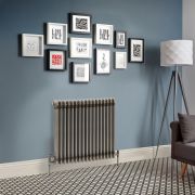 Radiateur style fonte rétro horizontal – Triple rang – Métal brut laqué – 75 cm x 78,5 cm - Windsor
