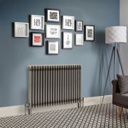 Radiateur style fonte rétro horizontal – Triple rang – Métal brut laqué – 75 cm x 101 cm - Windsor