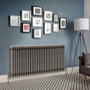 Radiateur style fonte rétro horizontal – Triple rang – Métal brut laqué – 75 cm x 141,5 cm - Windsor