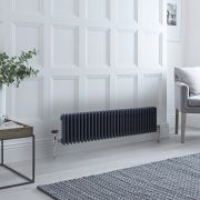 Radiateur style fonte horizontal – Anthracite – Triple rangs – 30 cm x 141,5 cm – Windsor