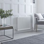 Radiateur style fonte électrique horizontal – Blanc – Double rang – Choix de tailles et de thermostat Wi-Fi – Windsor