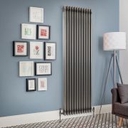 Radiateur style fonte rétro vertical – Triple rang – Métal brut laqué – 180 cm x 56 cm - Windsor
