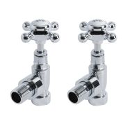 Robinets de radiateur d'angle design - Laiton chromé