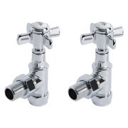 Robinets de radiateur d'angle - Laiton chromé