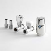 Paire de robinets de radiateur droits thermostatiques – Chromés – Select
