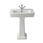 Lavabo sur colonne - 64 cm - 1 trou pour la robinetterie - Victrion