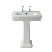 Lavabo sur colonne - 64 cm - 2 trous pour la robinetterie - Victrion
