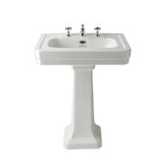 Lavabo sur colonne - 64 cm - 3 trous pour la robinetterie - Victrion