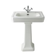 Lavabo sur colonne - 54 cm - 1 trou pour la robinetterie - Victrion