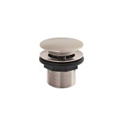 Bonde baignoire à bouton poussoir - Sans trop-plein - Nickel brossé