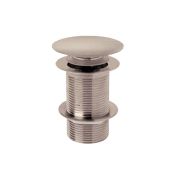 Bonde lavabo à bouton poussoir - Sans trop-plein - Nickel brossé